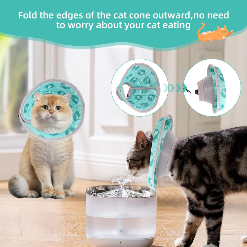 Cat Neck Brace, Adjustable Neck Brace Cat Collar, Cat Collar for Cats Cat Collar After Operations and Injuries, Prevents Licking Wounds Cat Collar (Green, M) Green - BeesActive Australia