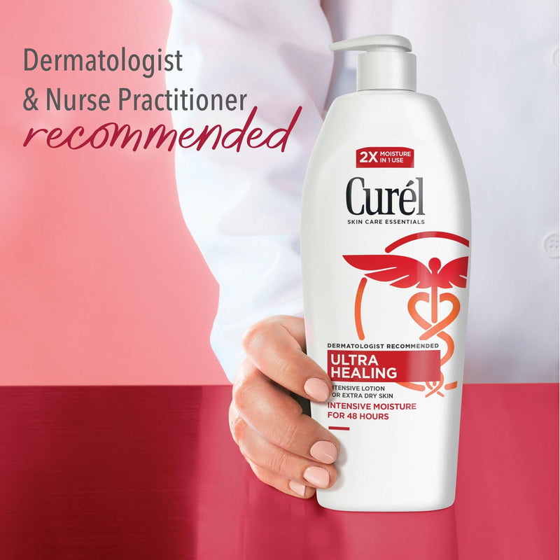 Curel Ultra Healing Intensive Fragrance-Free Lotion For Extra-Dry Skin, Ideal for Sensitive Skin, Cruelty Free, Paraben Free, Dermatologist Recommended, 6 Oz, Pack of 3 6 Fl Oz (Pack of 3)