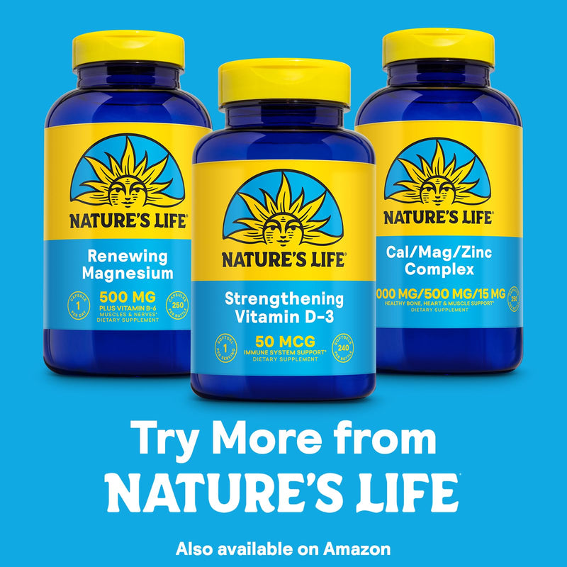 Nature's Life Strengthening Vitamin D3 2000 IU (50 mcg) - Vitamin D - Bone Health and Immune Support Supplement - Easy-to-Swallow Softgels - 60-Day Guarantee, Lab Verified - 240 Servings, 240ct