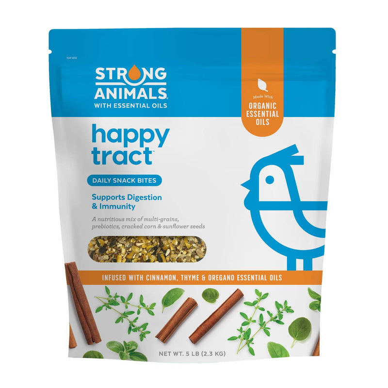 Strong Animals Happy Tract (5lb) & Prebiotics + Probiotics (30 Servings) - Daily Chicken Treats & Water Additives, Digestive & Immune Support for Chickens & All Poultry