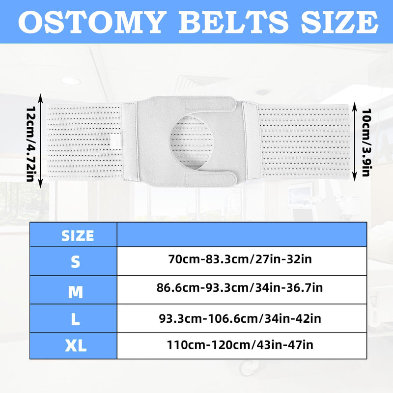 Ostomy Support Belt, Adjustable Stoma Support Belt Medical Ostomy Hernia Belt, Ileostomy Belt, Abdominal Ostomy Hernia Binder Supplies, Universal Ostomy Belt Helps Protection Ostomy Bag(Gray,M) M