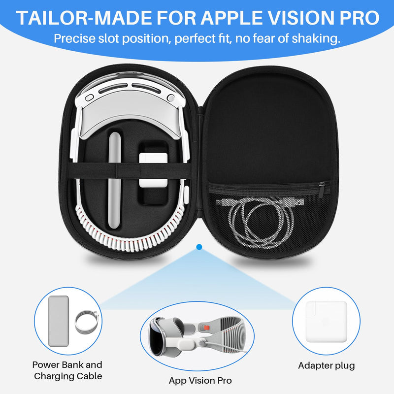 ZOOS for Apple Vision Pro Case Hard Carrying Case for Vision Pro Accessories VR Headset, Shockproof Waterproof Travel Case Storage Bag Compatible with Apple Vision Pro for Travel Home Storage, Grey - BeesActive Australia