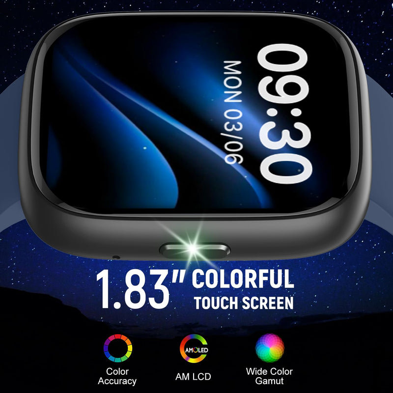 Smart Watch (Answer/Make Call) for iPhone&Android, 1.83" Smartwatches with Sleep Monitor Heart Rate Activity Tracking, IP68 Waterproof, Fitness Tracker 100+Sport, Reloj Inteligente 30 Day+Battery Life Blue - BeesActive Australia