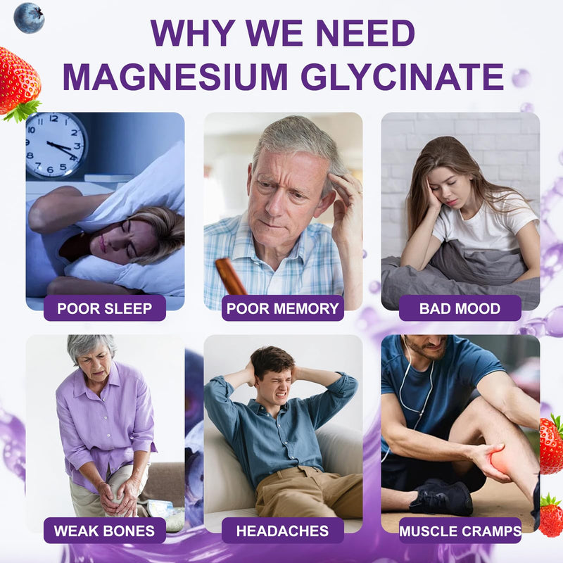 2 Pack Magnesium Glycinate Gummies with L-Threonine for Women & Men | 120 Gummies, 60 Day Supply, 400mg Magnesium Glycinate, 300mg L-Threonine, Vitamin D & B6, Sugar Free, Vegan Formula
