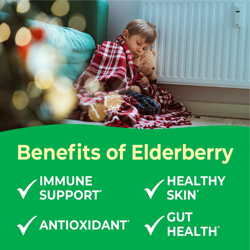 VitaWorks Kids Elderberry Vitamin C and Zinc - Great Tasting Strawberry Flavor Sambucus Elderberry Immune Support for Kids - Made in USA, Vegan, Kosher, Non-GMO - 120 Black Elderberry Chewables