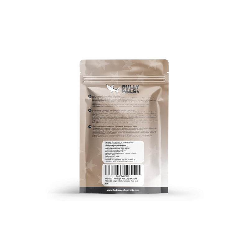 6 Inch Beef Collagen Sticks for Dogs (12 Pack) All Natural, Odor Free Collagen Chews - Rawhide Free Long Lasting Dental Collagen Bones for Small to Medium Dogs 0.88 Ounce (Pack of 12) Standard - 12 pack