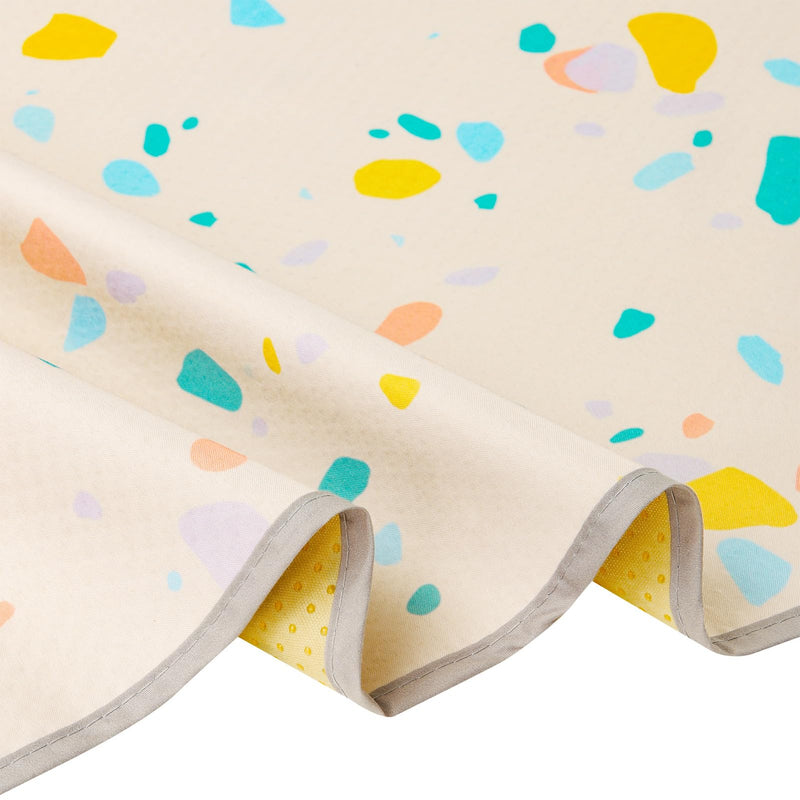 Splat Mat for Under High Chair/Arts/Crafts by CLCROBD, 51" Baby Anti-Slip Food Splash and Spill Mat for Eating Mess, Waterproof Floor Protector and Table Cloth (Beige) Beige