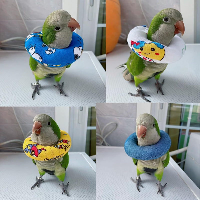 Parrot Neck Collar Pet Anti-bite Picking Feather Healing Protective Neck Cover Collar for Birds Conures Cockatiels Lovebirds Budgies Cockatoos African Grey Random Color (M) M