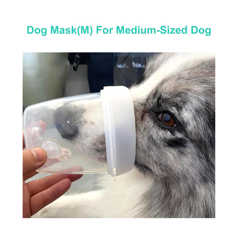 Dog Nebulizer Lying Cup and Inhaler Mask,White Pet Oxygen Mask, Suitable for Medium-Sized Dogs (Nebulizer Unit Not Included) M