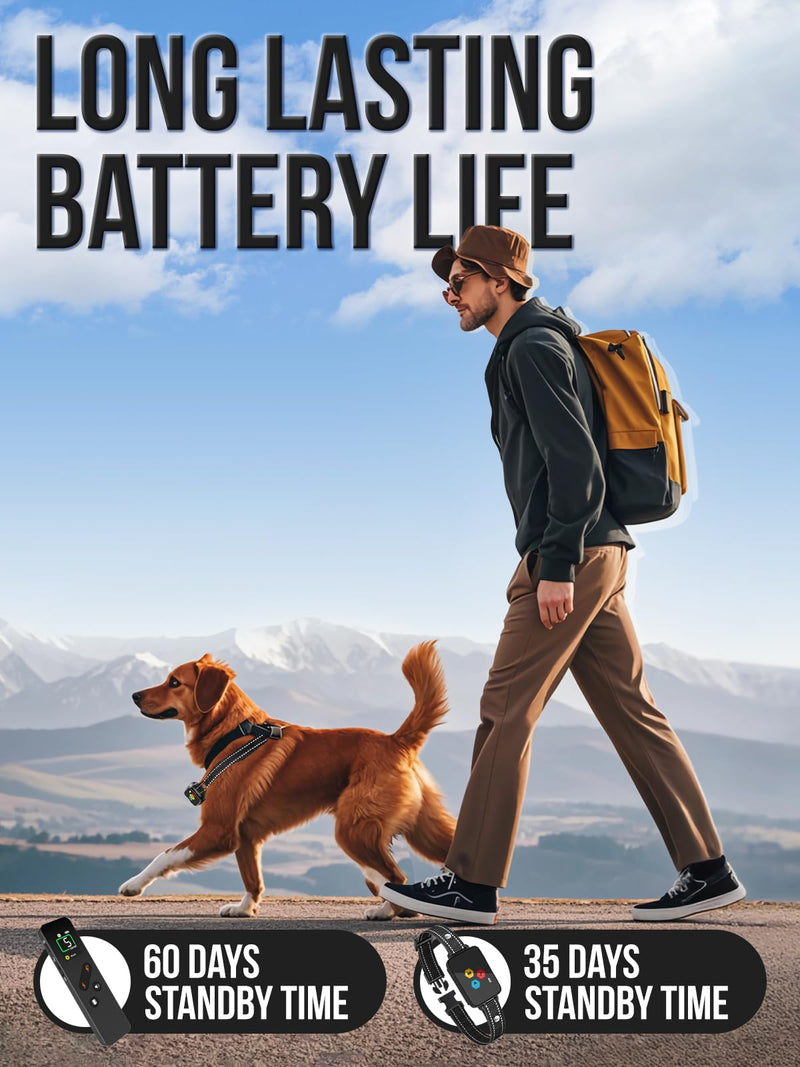 Dog Shock Collar with Remote, Shock Collar for Dogs with Vibration and Beep Modes, IP67 Waterproof Rechargeable Electric Dog Training Bark Collar with Security Lock for All Breeds, Sizes - BeesActive Australia