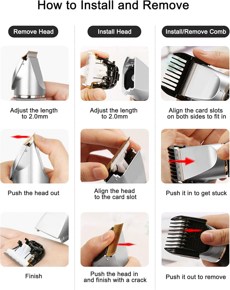YOHOOLYO Hair Clipper Rechargeable Hair Trimmer Electric Cordless Haircut Kit Ceramic Blade for Men Kids Adults - BeesActive Australia