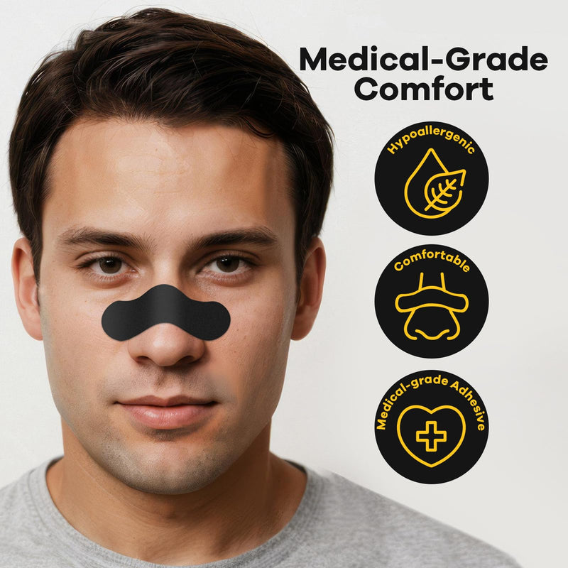 Nasal Strips (36 Strips), Nasal Strips for Breathing, Nasal Strips for Sensitive Skin, Congestion Relief Caused by Colds & Allergies, Universal Fit, Extra Strength, Black