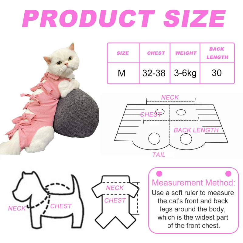 KASESSS Pack of 2 cat bodysuit after surgery, cat clothing, cat bodysuit, cat clothing recovery suit, costume for cats, bodysuit cat after surgery prevents licking, e-collar alternative for cats pink purple M - BeesActive Australia