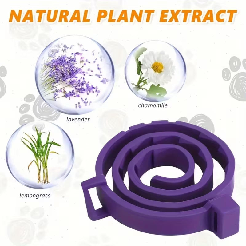 2PCS Adjustable Calming Co/llar for Dogs,Waterproof Dog Co/llar with fl/ea & ti/ck Treatment,Anti Bark Co/llar with Lavender,Long-Lasting Soothing & Anxiety Relief,Puppy Safe,Dog Calming Co/llar