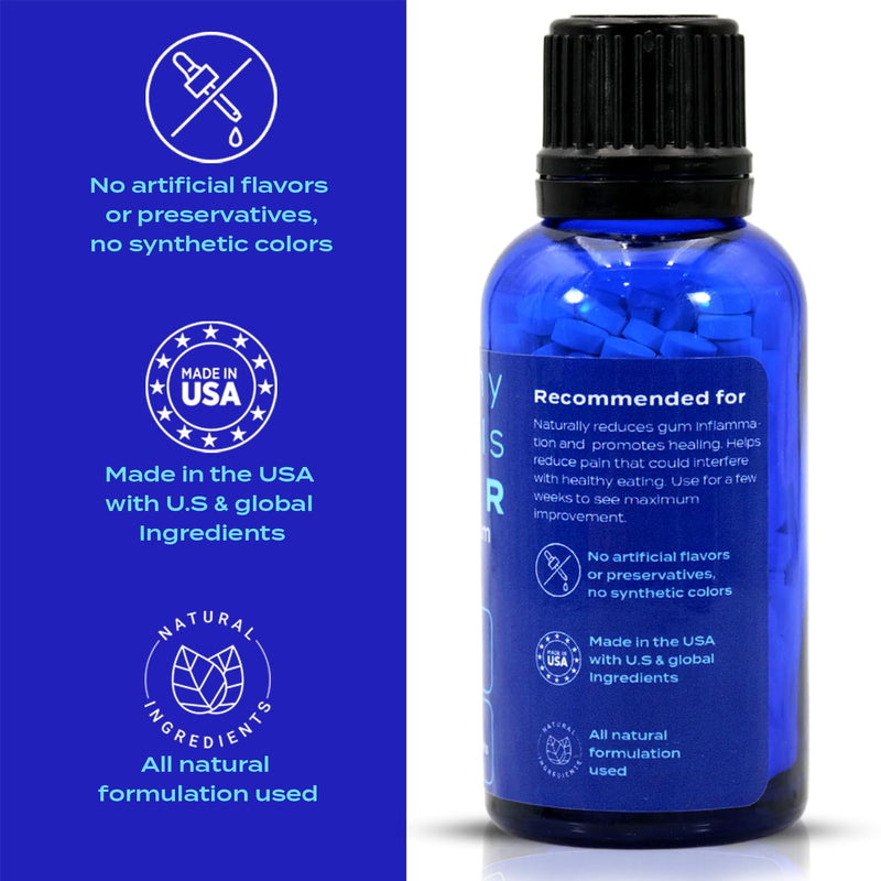 Healthy Animals 4 Ever Oral Health Gum Healing for Dogs - Relieves Inflammation, Soothes Pain, Fights Gum Disease - Natural, Non-GMO, Organic - Gluten, Preservative & Chemical Free Supplement - 300 ct - PawsPlanet Australia