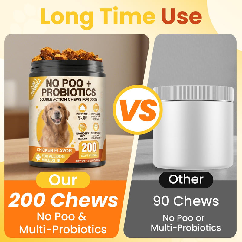 Natural Soft Treats Deterrent Eat Poop-Digestive Enzymes with Prebiotics Support Gut Health-Chicken