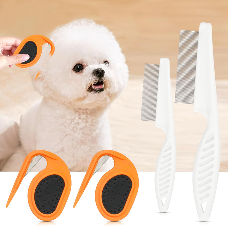 2Pcs Pet Knotting Comb for Cats - Knotting Comb Pet Grooming Tool for Dogs Cat Knot Remover Tangled and Loose Hair with 2 Pcs Pet Hair Comb Tear Stain Removal - BeesActive Australia