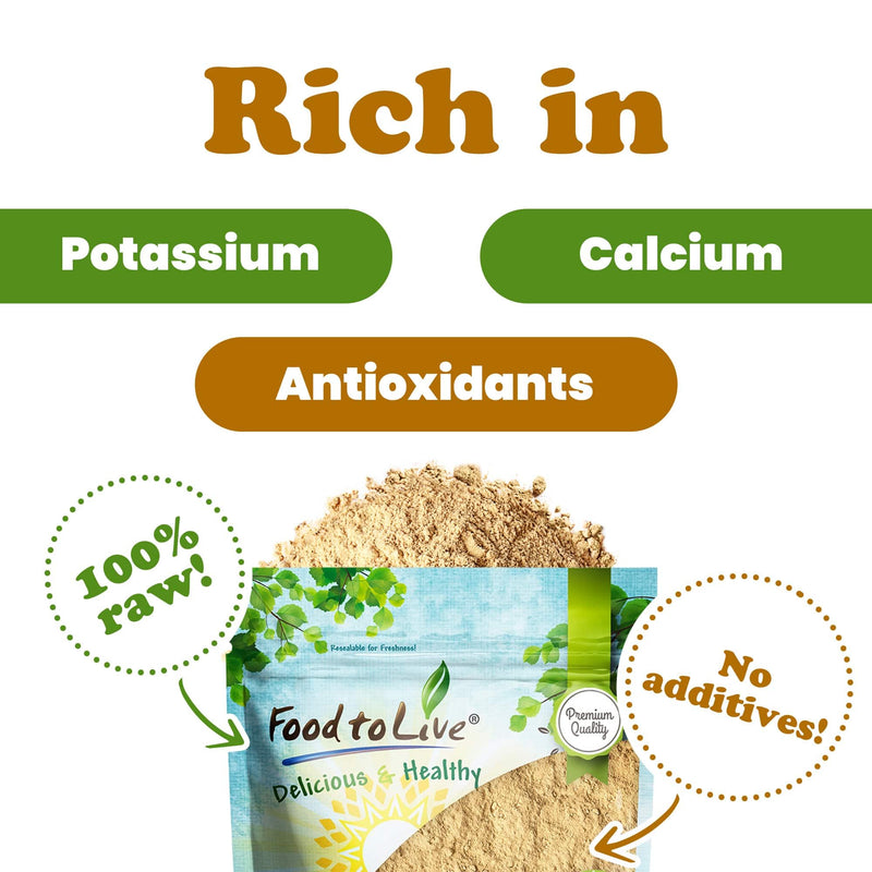 Food to Live Yellow Maca Powder, 1 Pound – Raw Ground Maca Root, Vegan, Kosher, Keto, Non-Gelatinized, Bulk, Rich in Vitamin C 1.0 Pounds