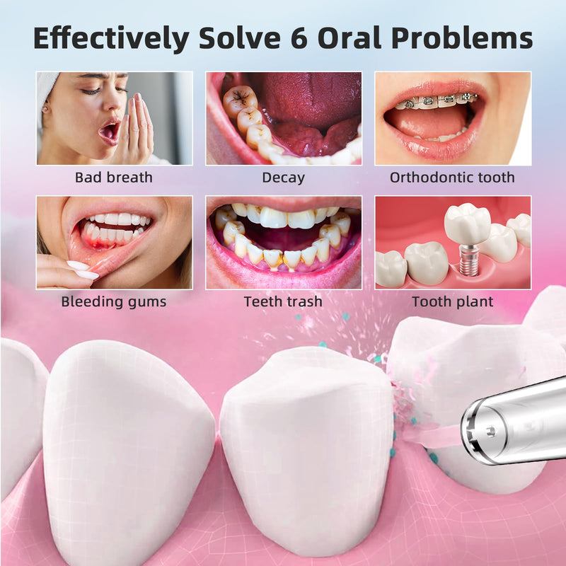 Water Flosser for Teeth Cordless Rechargeable Electric Tooth Flosser 4 Modes