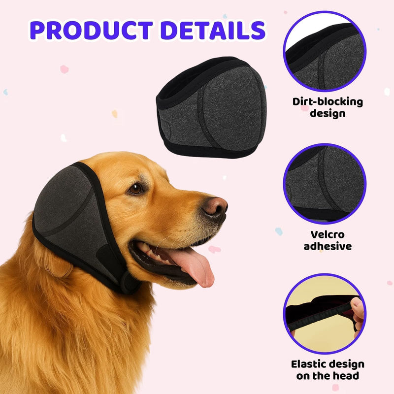Adjustable Dog Ears Cover, Calming Hood with Ear Protection - Provides Warmth, Soothes Anxiety & Prevents Wound Infection, Size L