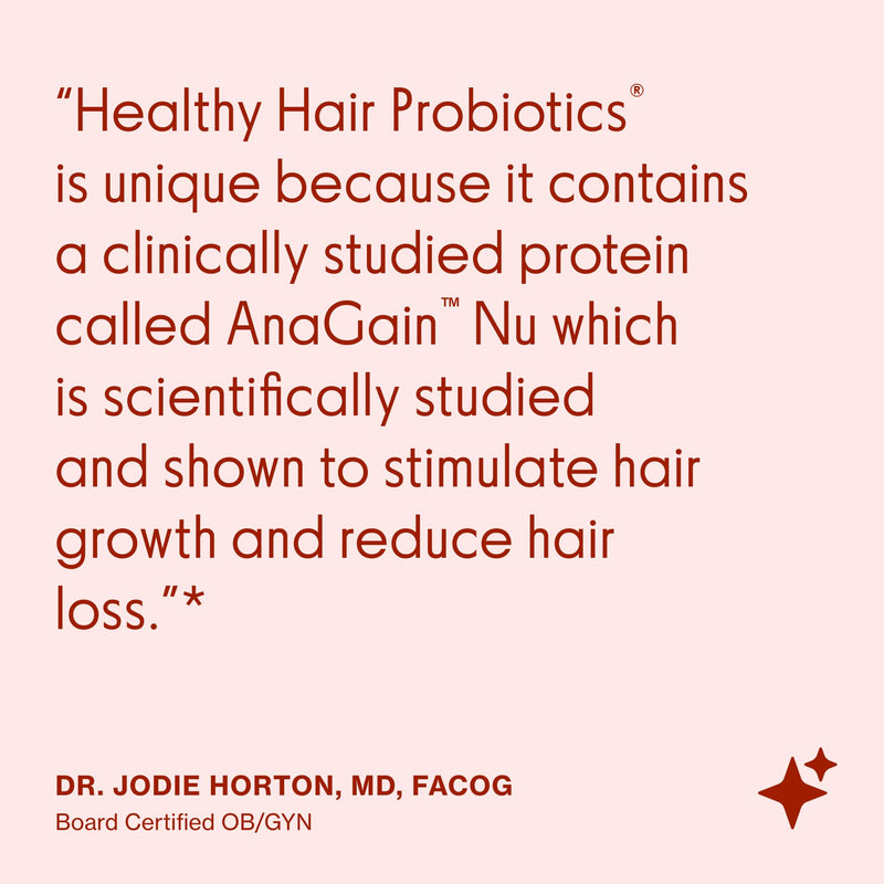 Love Wellness Healthy Hair Probiotics | Biotin, Vitamin B12 & B6 | 30 Ct | Contains healthy hair blend, AnaGain™ Nu, probiotic blend, hyaluronic acid, Non-GMO, gluten-free, Sugar-free, 1 cap daily