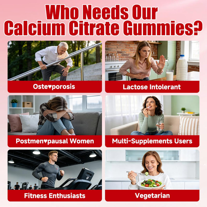 Calcium 1200 mg with Vitamin D3 Gummies: Calcium Citrate Gummies | Extra Strength with Vegan Vitamin D3 5000IU K2 125mcg - Organic Chewable Sugar Free - Easy to Digest for Adults (120Count) Strawberry 60 Count (Pack of 2)