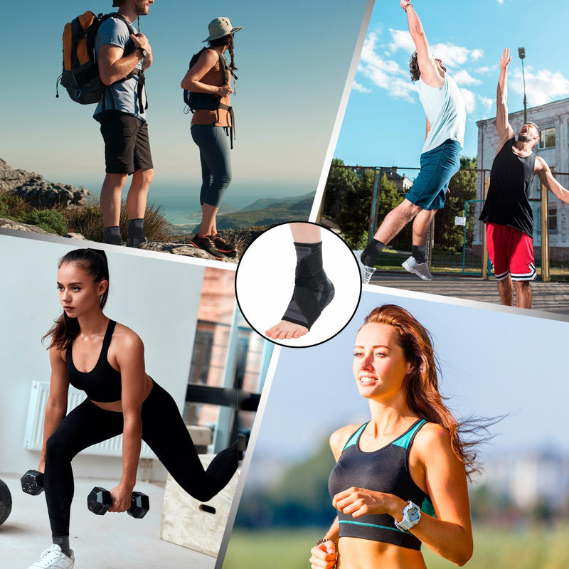 Unisex Ankle Brace with Compression Support Sleeve – Pain Relief for Sprains, Swelling, and Arthritis – Perfect for Athletes, Runners, Hikers, and Everyday Support. Medium Black - BeesActive Australia