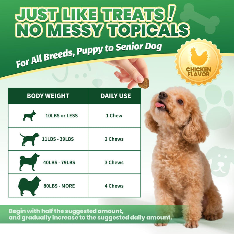 Flea and Tick Prevention for Dogs & Flea and Tick Chews for Cats, Soft Chews Natural Flea Tick Support for Cat God All Breeds & Ages
