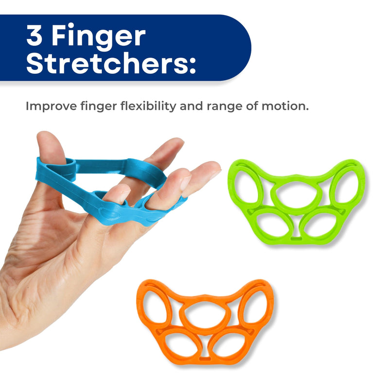 RMS Hand Grip Strengthener, Finger Exerciser, Grip Strength Trainer 6 Pieces Kit for Finger, Wrist, Carpal Tunnel, Arthritis Pain Relief. Stress Relief - Occupational Equipment for Disabled - BeesActive Australia