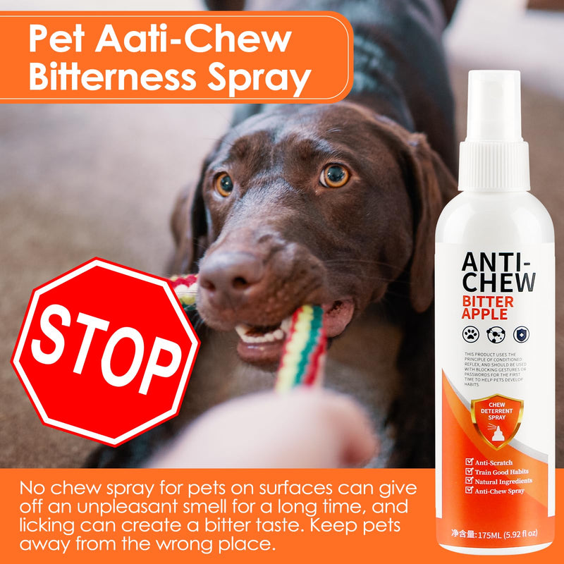 Bitter Apple Spray for Dogs to Stop Chewing. 175ML No Chew Spray for Dogs. Effective Dog Deterrent Spray for Carpet Furniture & Plant. Anti Chew Spray for Dogs Puppies. Alcohol-Free & Non-Toxic Orange - BeesActive Australia