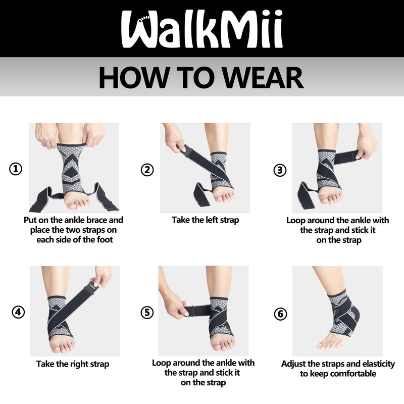 Ankle Compression Sleeves (1 Pair)-Ankle Brace for Achilles Tendonitis, Sprain, Pain Relief, Plantar Fasciitis Ankle Support Socks with Adjustable Strap for Women & Men-S Small