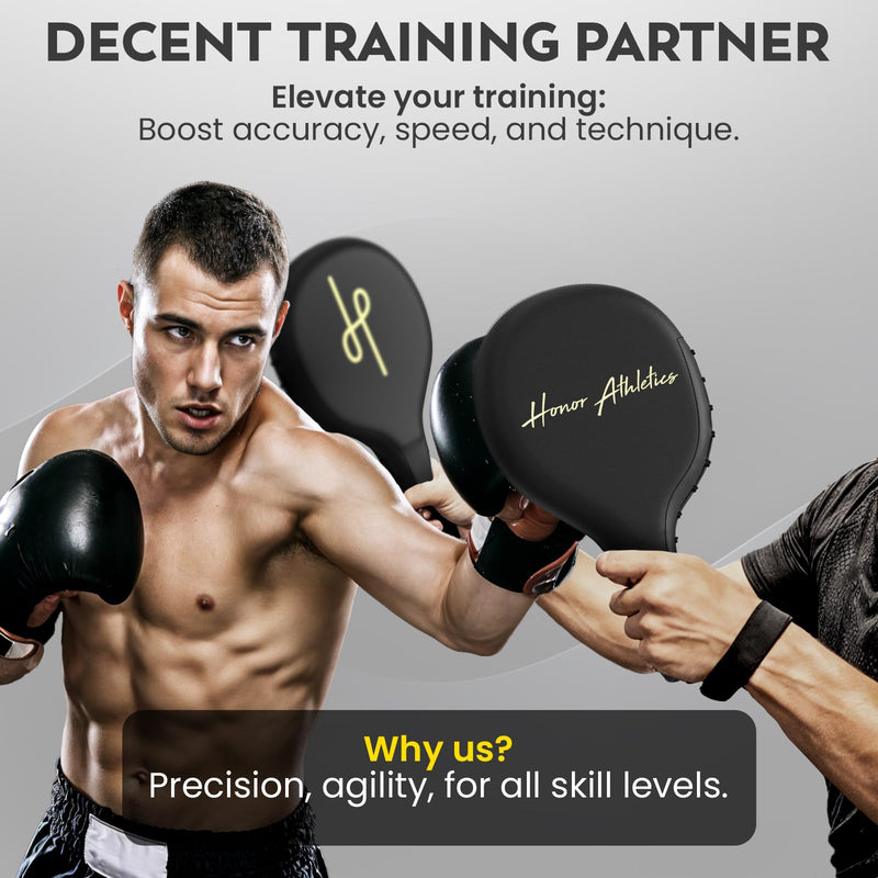 Honor Athletics Professional Boxing and MMA Punching Paddles (Pair) Black