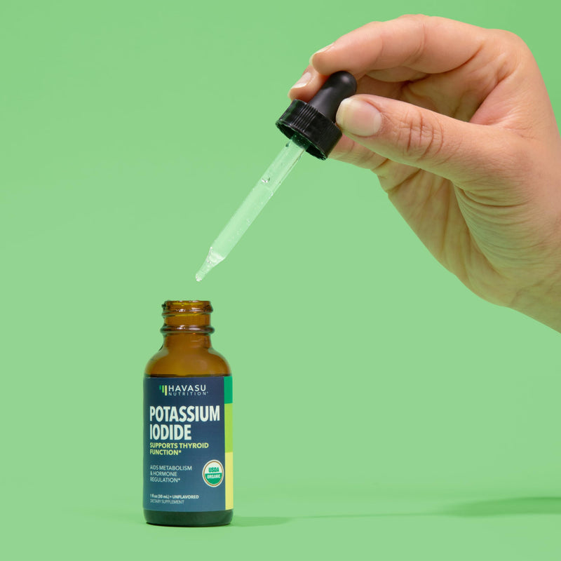 Iodine Liquid Drops - USDA Organic Potassium Iodide Supplement for Thyroid Health, Hormone Balance, and Metabolism Support - 1-Year Supply - Vegan, Non-GMO Gluten-Free - Unflavored, 1 Fl Oz - BeesActive Australia