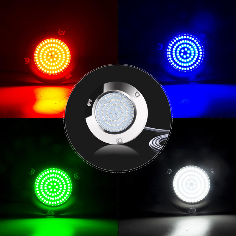 2pcs 90led Boat Marine Led Underwater Lights,Stainless Steel IP68 Waterproof for Navigation Deck Courtesy Night Fishing Cruise Ships Yachts Boats Sailboat Pontoon Transom (2pcs 90led, White) 2pcs 90led, white