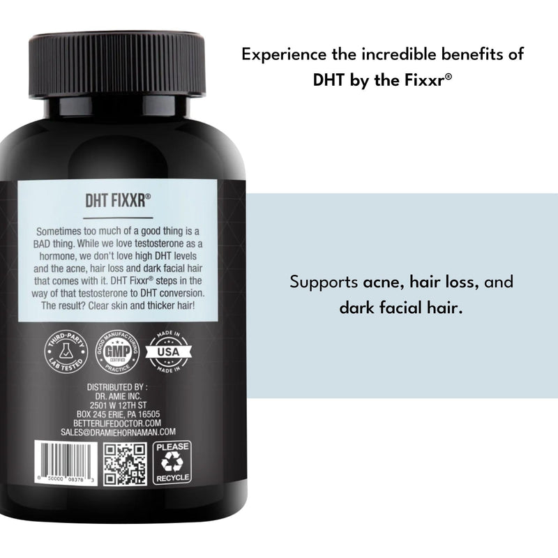 DHT Support by Dr. Amie | with Saw Palmetto and Nettles | Acne and Hair Loss Support | 60 Capsules