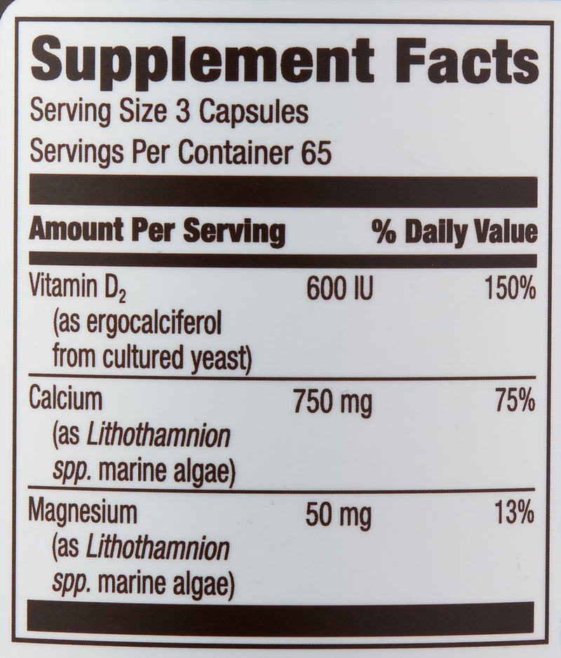 Amazon Elements Calcium Complex with Vitamin D, 250 mg Calcium (3 per Serving), Vegan, 195 Capsules (Packaging May Vary), Supports Strong Bones and Immune Health (Pack of 2) Unflavored 195 Count (Pack of 2)