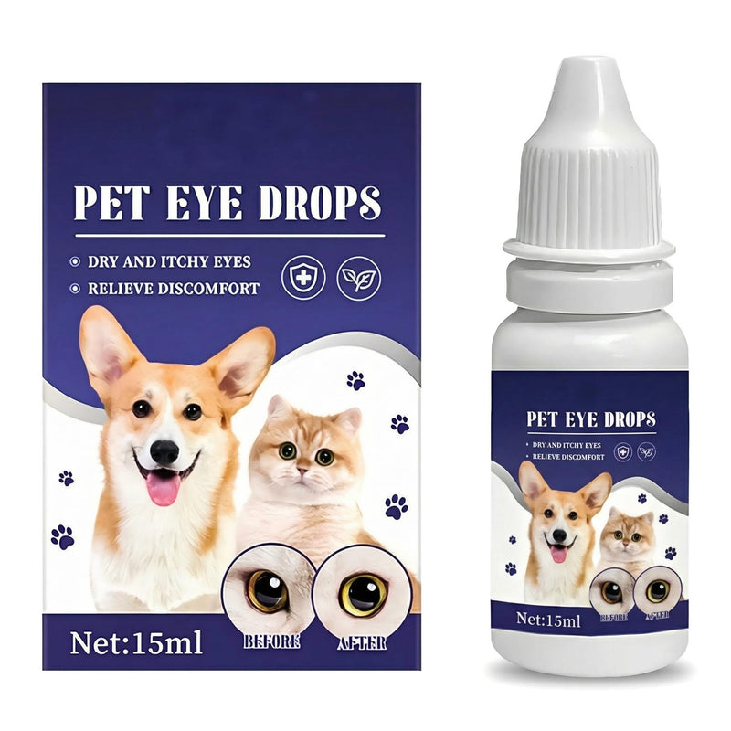 JoanofArc Pet Eye Drops for Dog & Cat, Eye Wash for Dogs & Cats, Soothing Eyes Drops for Dog & Cat Relieve Itching & Irritation, Natural Formula Supports Daily Cleaning Tear Stain Removal 15 ML