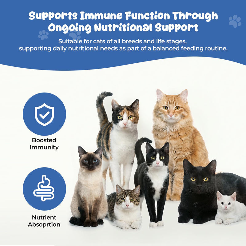 Taurine Powder Supplement for Cats, Essential Taurine Support for Heart Health, Vision & Immune Function, Daily Feline Nutrition Powder (120 g) 120 g