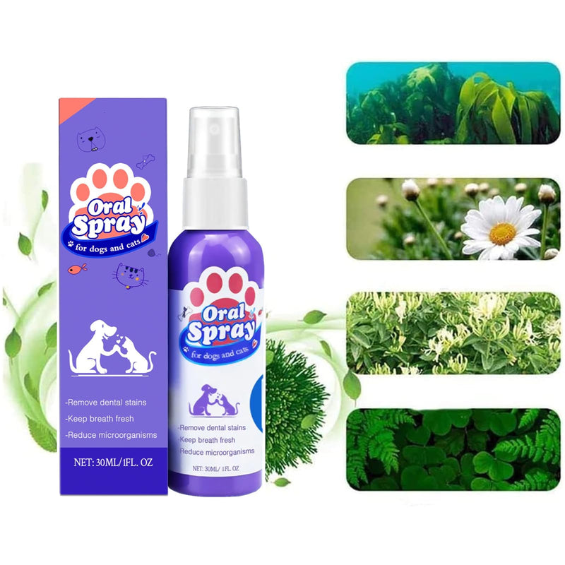 Petry Oral Spray for Dogs - Petry Teeth Cleaning Spray for Dogs and Cats, Pet Breath Freshener Spray Care Cleaner, Oral Spray for Pets, Dog Dental Spray Reduces Plaque & Tartar Buildup (2pcs) 2pcs
