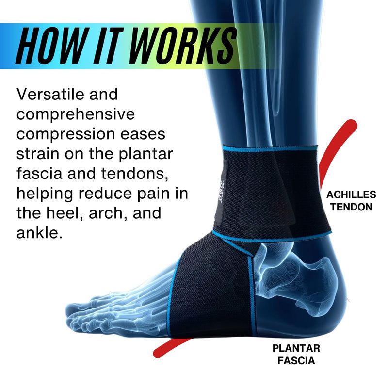 MDUB Ankle Support Wrap 1 Pack, Achilles Tendonitis Pain Relief Planter Fasciitis Support Brace, Hiking, Soccer, Basketball, Running, Tennis, Volleyball & Pickleball - BeesActive Australia