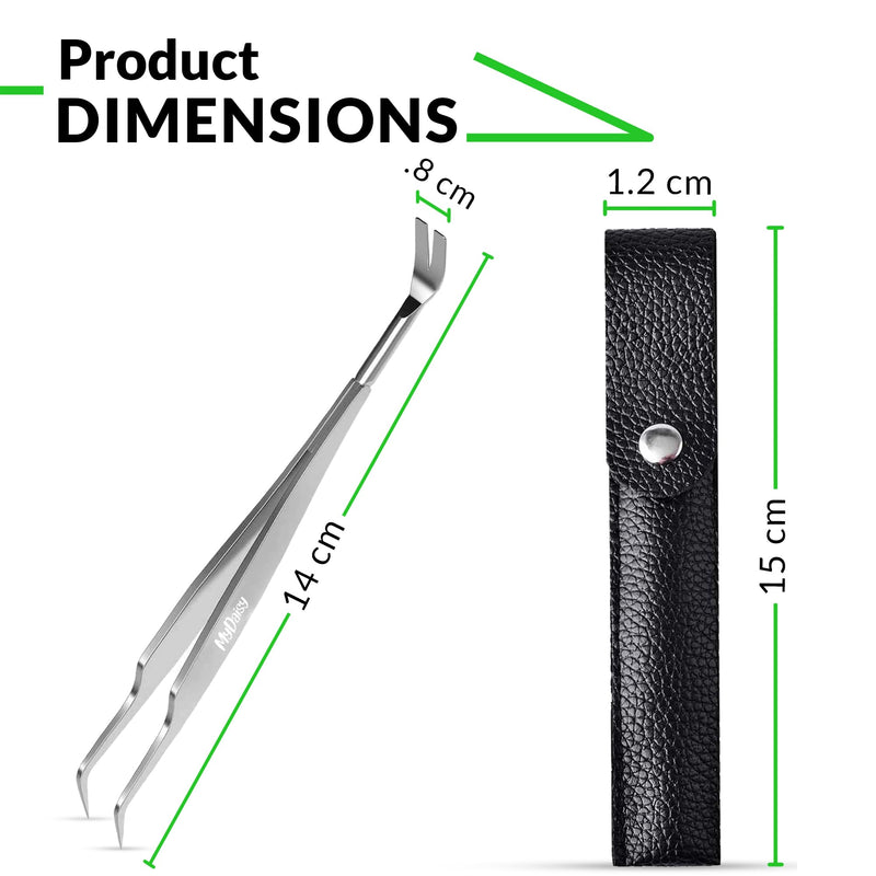 MYDAISY 2 in 1 metal tick tweezers with case, stainless steel tick tweezers for humans, dogs, cats, horses - human tick tweezers - tick tweezers for dogs - cat tick tweezers - tick tweezers - BeesActive Australia