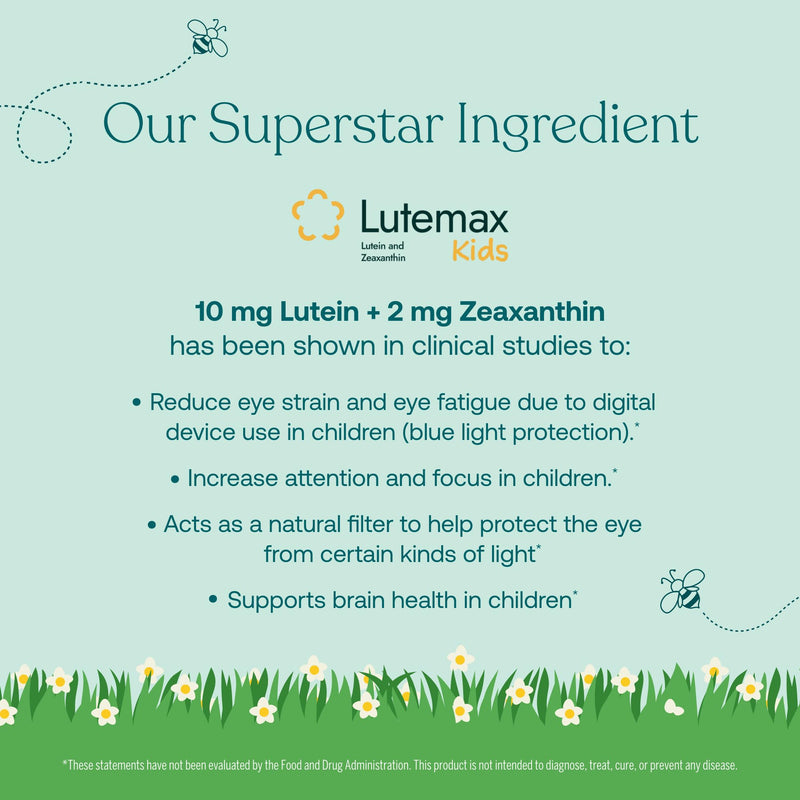 True Grace True Littles Daily Kids Multi - 60 Pectin Gummies - Immune, Cognitive, Bone & Eye Support - Clinically Studied Lutemax Kids Lutein & Vitamin D3 + K2 - Allergen Free & Vegan - 60 Servings 60 Day Supply