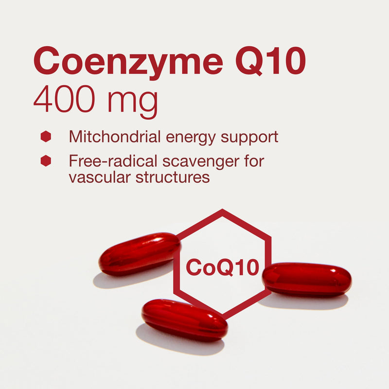 PROTOCOL FOR LIFE BALANCE CoQ10 400mg, with Vitamin E, 60 Softgels | Contains Vitamin E and with Soy Lecithin, CoQ10 Supplement, Halal and Egg Free