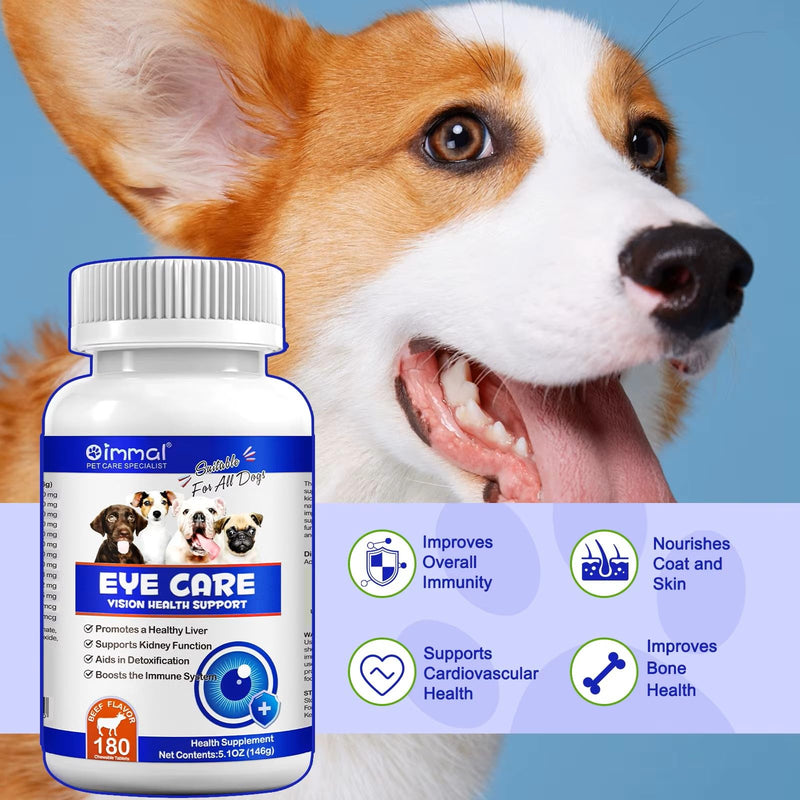 Dog Eye Health Care Supplements, 180 Count, Vision Support with Omega 3 and DHA