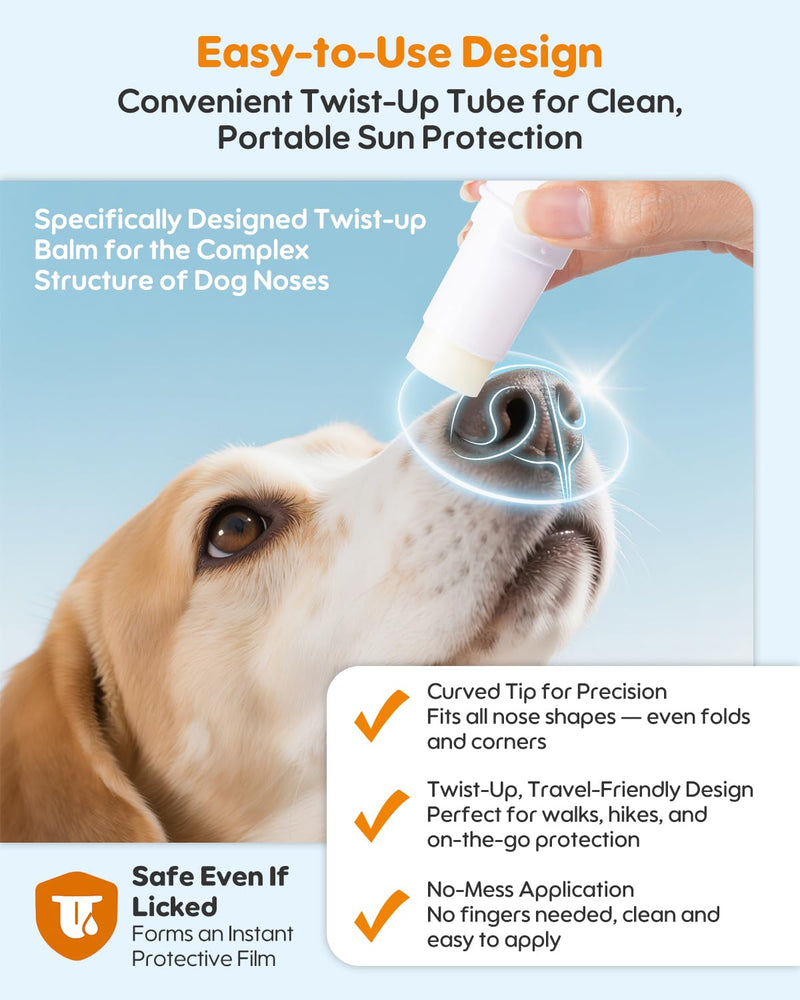 Dog Nose Protector Balm – Moisturizing Sun Protection with Shea Butter & Vitamin E, UV Test Patch Included – Natural & Safe for Sensitive Skin