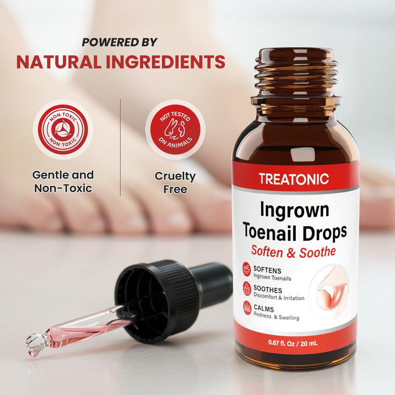Treatonic Ingrown Toenail Treatment - Ingrown Toenail Pain Reliever and Softener Kit for Easy Trimming with Silicone Gel Toe Caps Ingrown Toenail Drops - BeesActive Australia