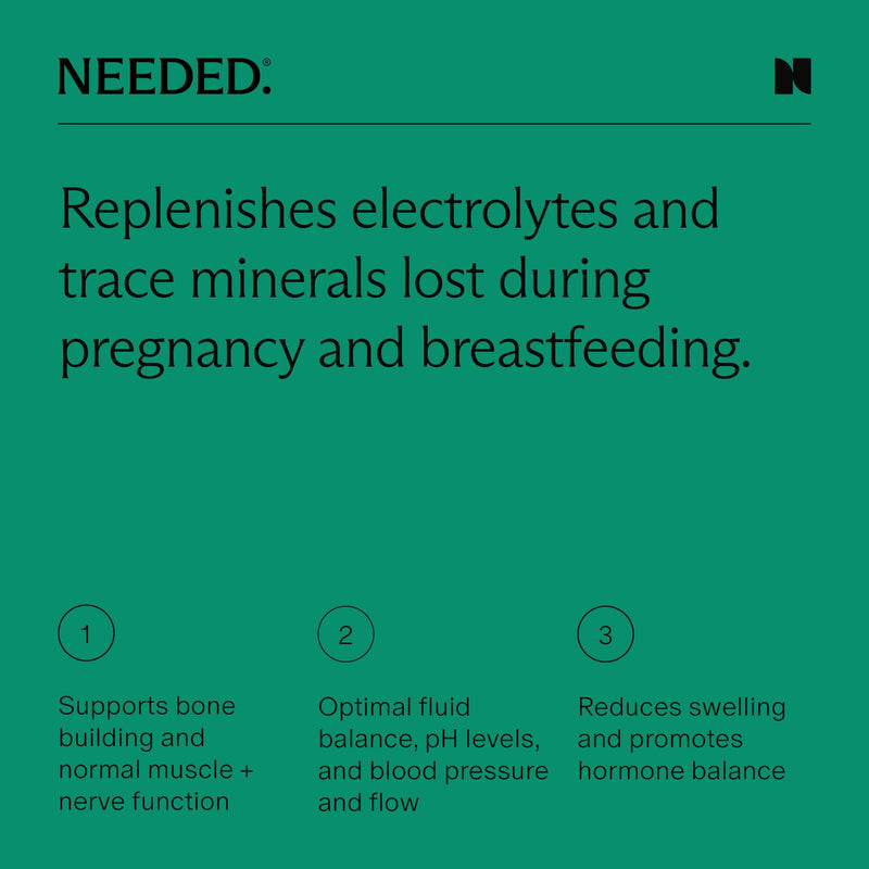 Needed. Hydration Support - for Pregnancy, Prenatal, Electrolytes + Trace Minerals - Support Lactation - Magnesium, Chloride, Sodium, Potassium, Trace Mineral Concentrate (Variety Pack) Variety - BeesActive Australia