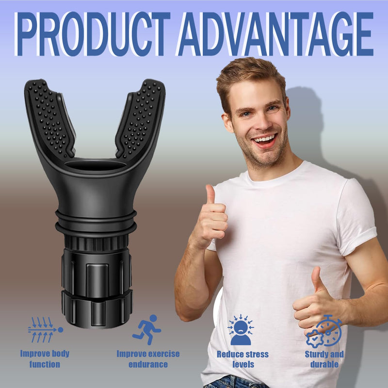 Portable breathing exercise device for lungs, Breathing trainer with Resistance Adjustable, Lung Trainer with excellent quality silicone, Improve Breathing Capacity and Endurance,Easy to Clean and Use
