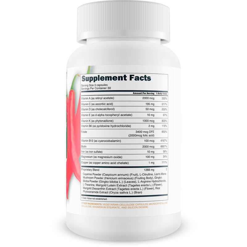 Masculinity Fruits for Bloodflow - Our Best Brazilian Blood Circulation Supplements for Men - Boost Blood Flow Circulation Supplement - Cayenne Pepper Pills Gingko Biloba Blood Flow Vitamins for Men
