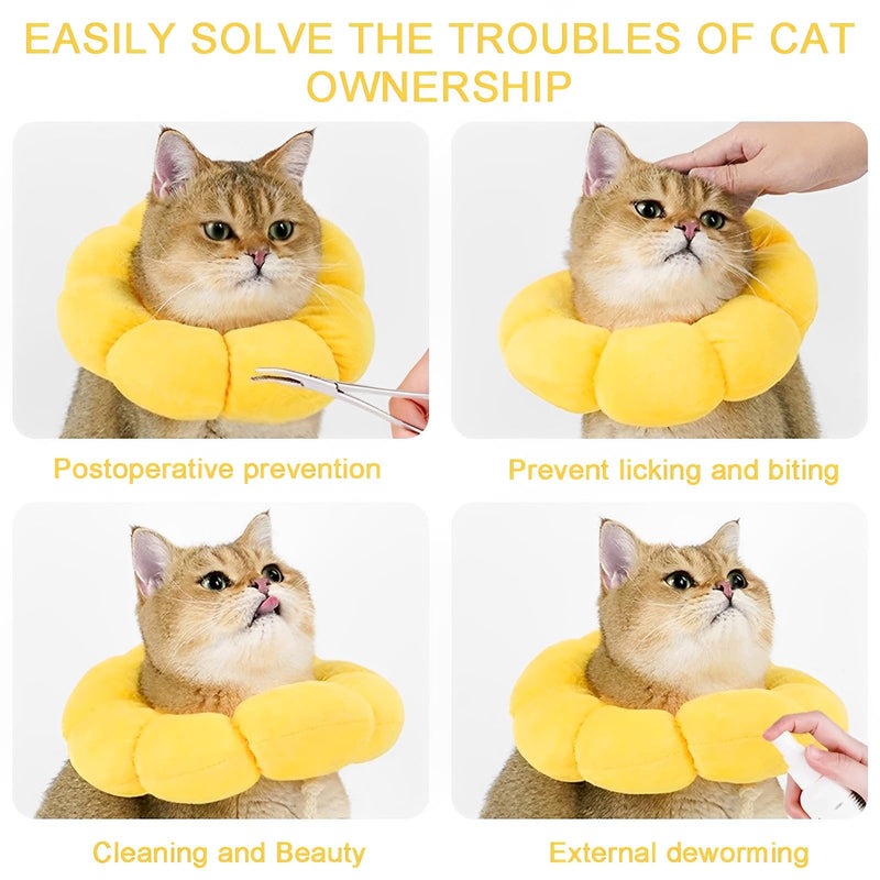 ElevaPulse Sunflower Neck Brace Cat, Adjustable Cat Neck Brace, Cat Neck Brace, Neck Brace for Cats, Cat Neck Collar, for Cats of Small Dogs After Surgery and Injuries (M) - BeesActive Australia